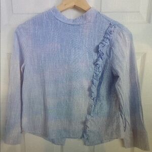 Kids Blue Ruffled Blouse